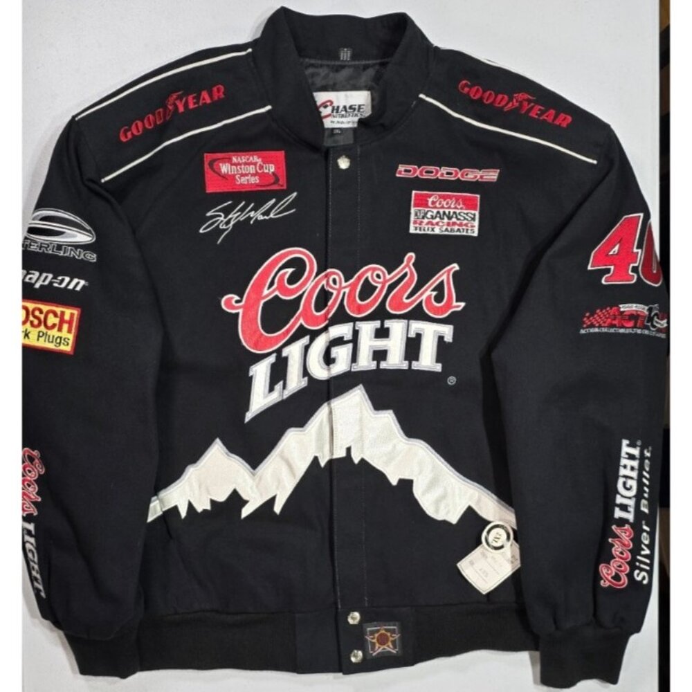NASCAR Vtg Racing Jacket Coors Light Sterling Martin #40 JH Design with Tags 2XL
